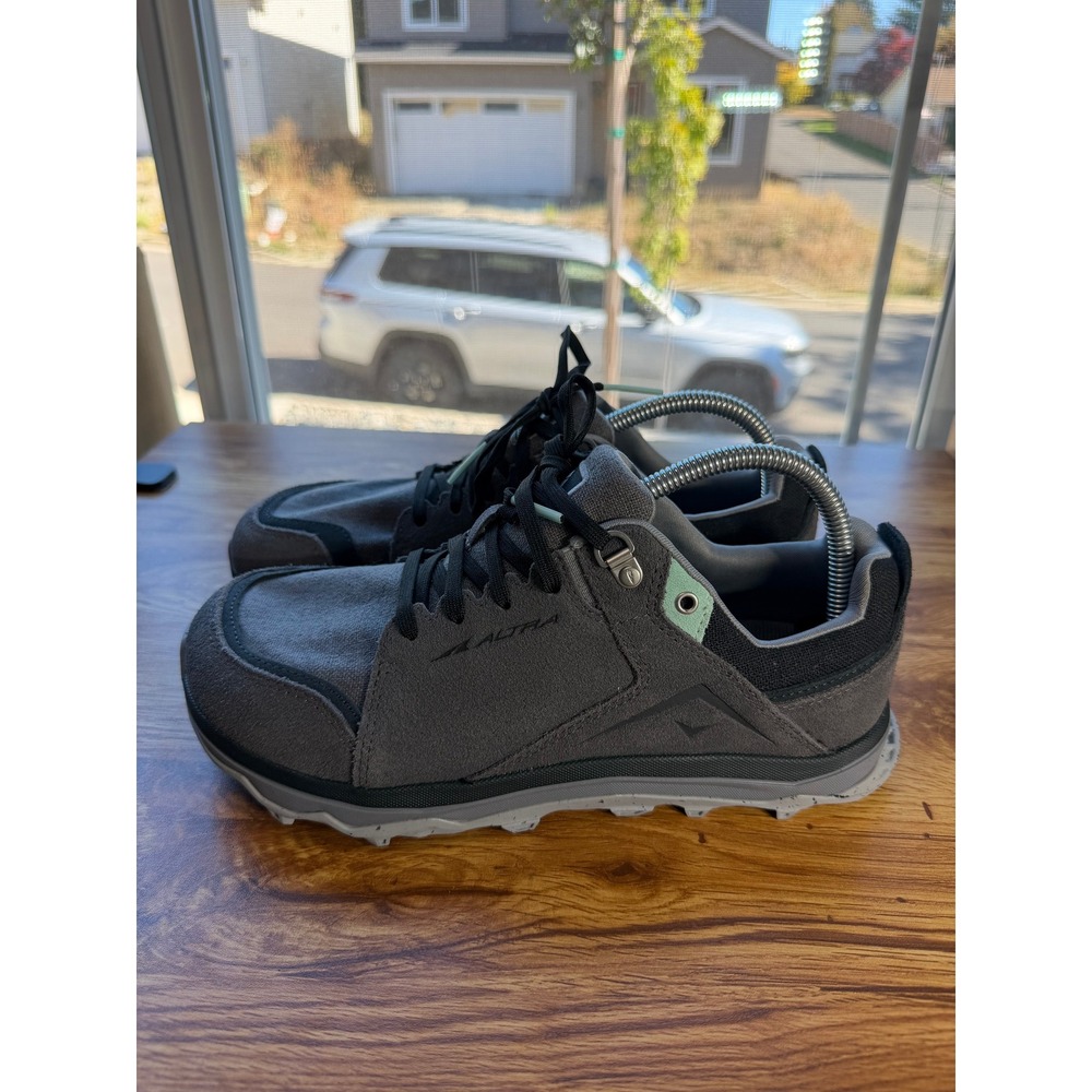Altra LP Alpine Grey Black Mint Suede Trail Hiking Shoes Women's 9